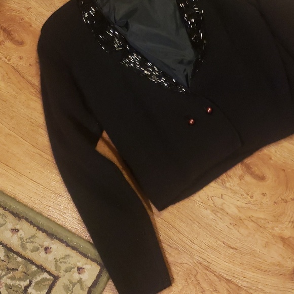 I.B.Diffuson black beaded sweater size Small - Picture 3 of 7